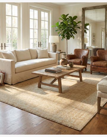 8' 4 x 9' 11 Hand Knotted Oushak Wool Rug