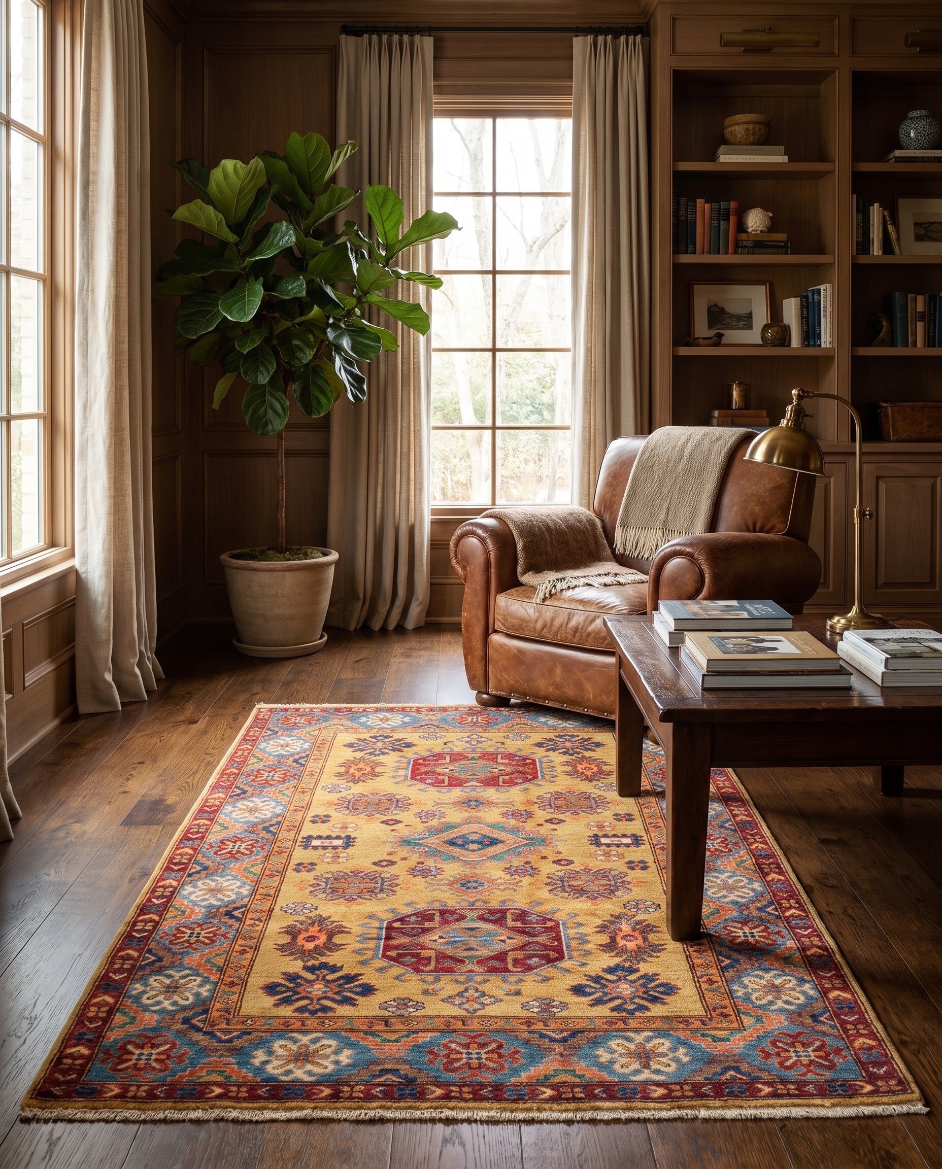 4' 4 x 6' Hand Knotted Kazak Rug