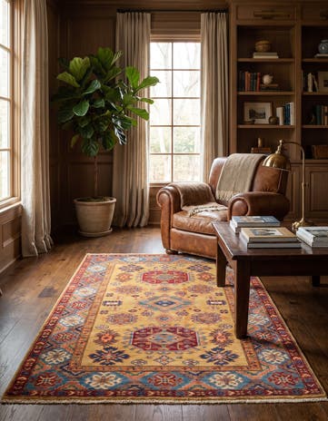 4' 4 x 6' Hand Knotted Kazak Rug