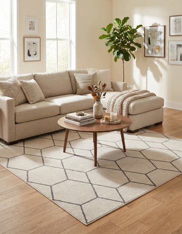 7' 10 x 7' 10 Lattice Frieze Square Rug