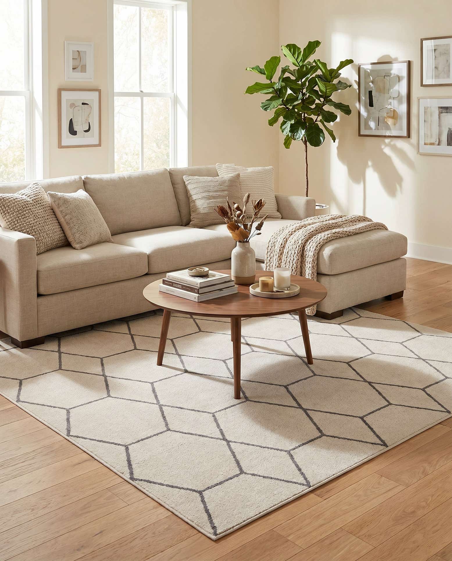 7' 10 x 7' 10 Lattice Frieze Square Rug