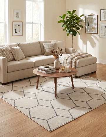 7' 10 x 7' 10 Lattice Frieze Square Rug