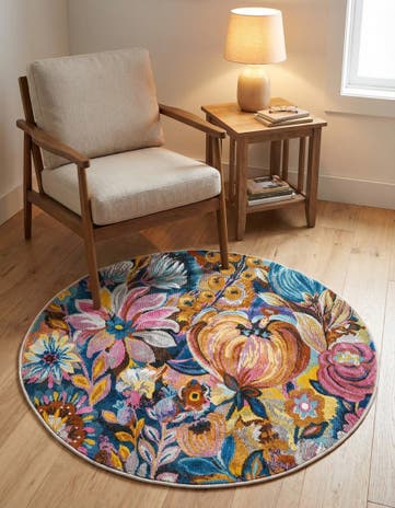 3' 3 x 3' 3 Blossom Round Rug