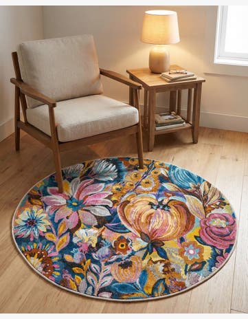 3' 3 x 3' 3 Blossom Round Rug