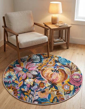 3' 3 x 3' 3 Blossom Round Rug