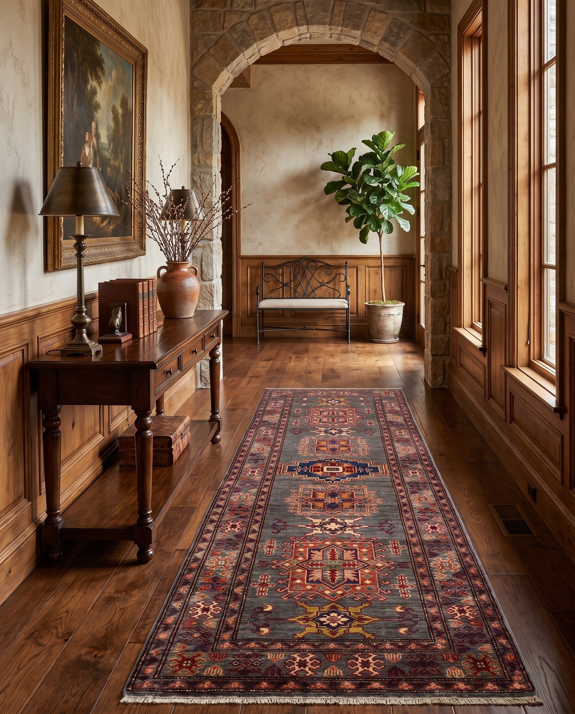 2' 9 x 8' 3 Hand Knotted Kazak Runner Rug