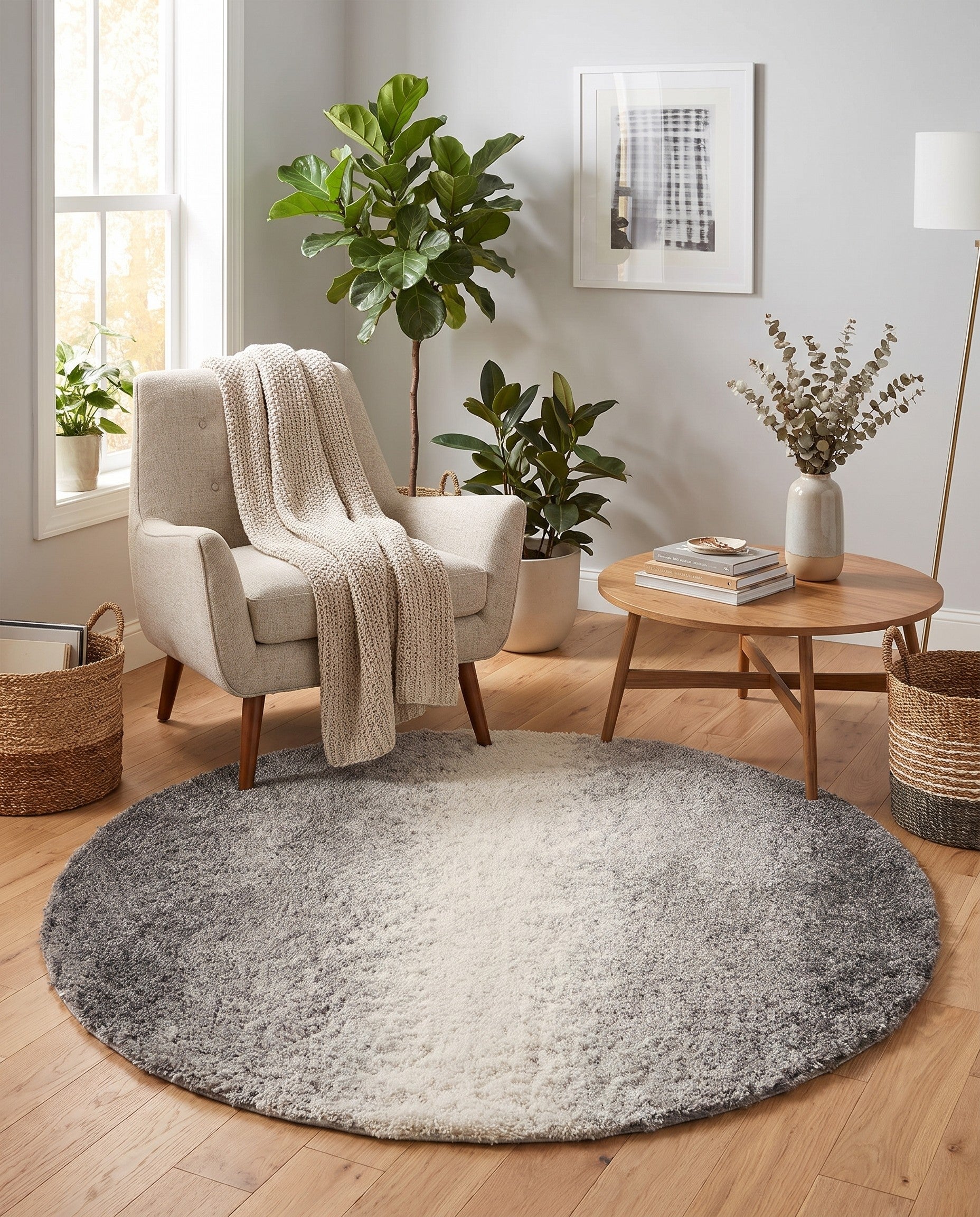 160cm x 160cm Soft Touch Shag Round Rug