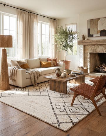 10' 5 x 13' 7 Hand Knotted Moroccan Wool Rug