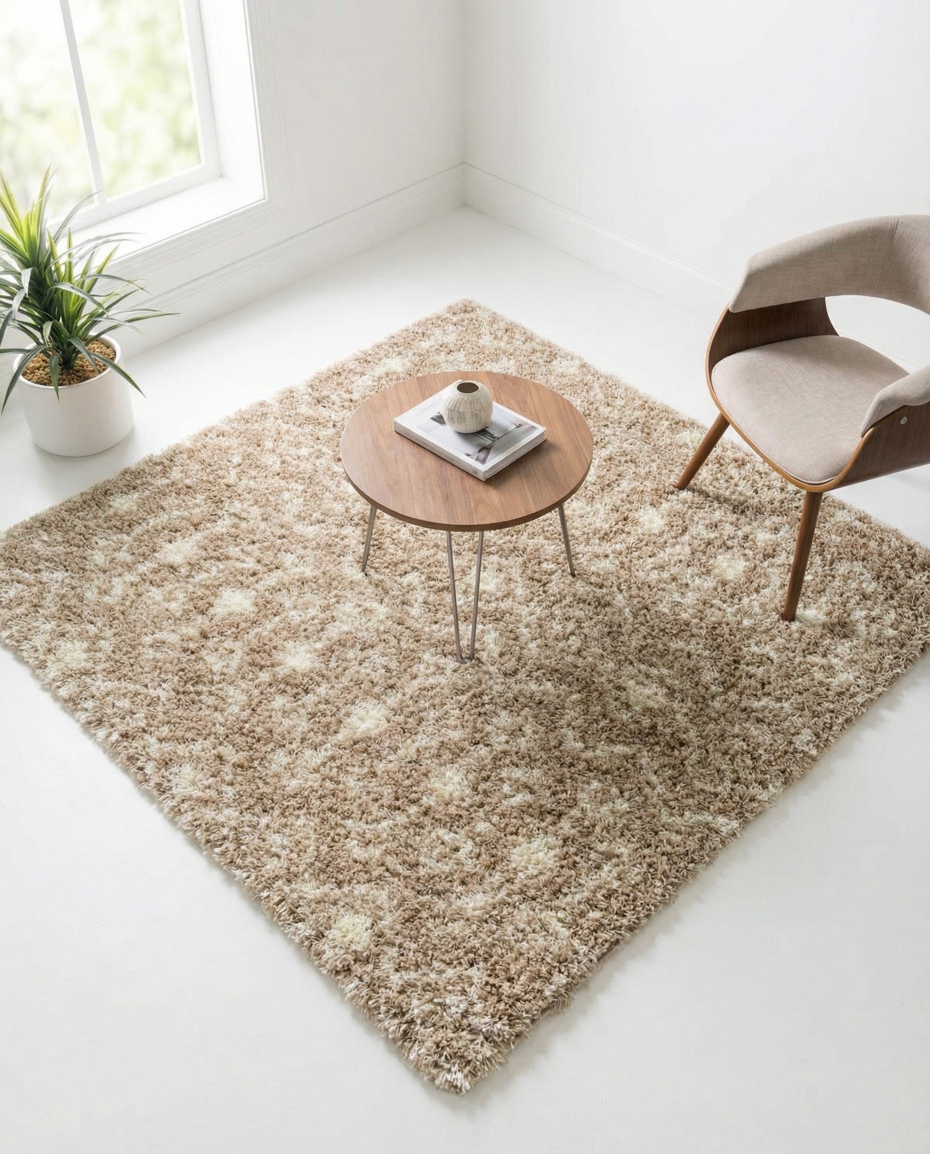 5' 3 x 5' 3 Moroccan Trellis Shag Square Rug