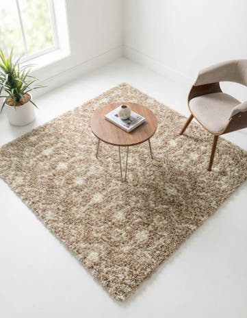 5' 3 x 5' 3 Moroccan Trellis Shag Square Rug