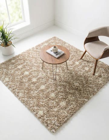 5' 3 x 5' 3 Moroccan Trellis Shag Square Rug