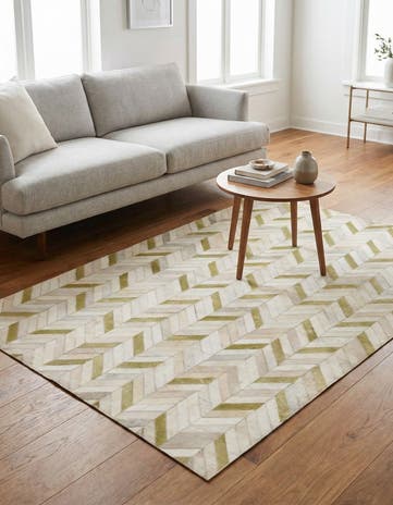 4' x 5' 10 Cowhide Leather Rug