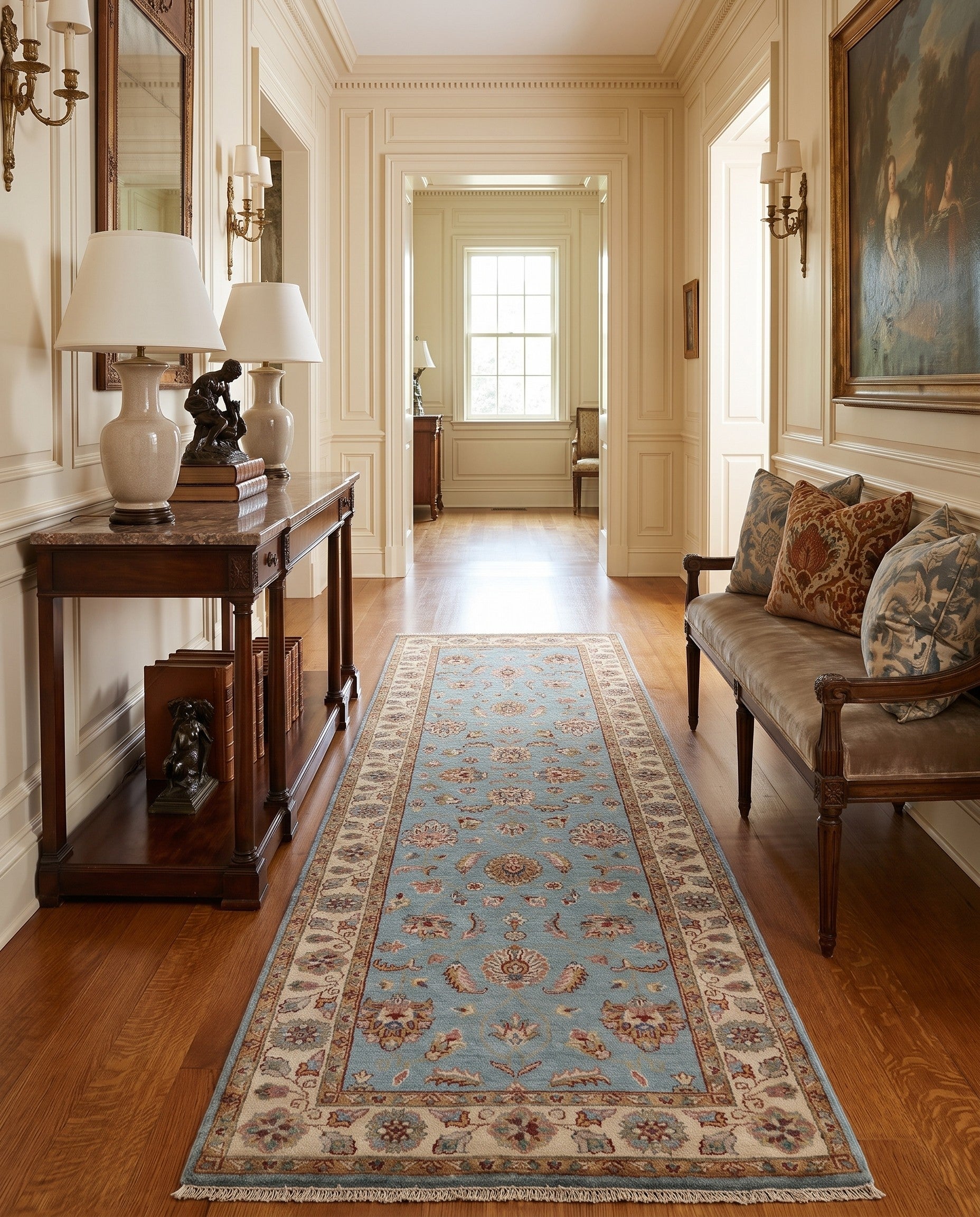 2' 9 x 8' 5 Hand Knotted Pershawar Ziegler Runner Rug