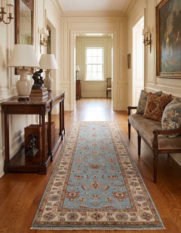 2' 9 x 8' 5 Hand Knotted Pershawar Ziegler Runner Rug