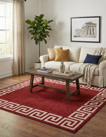Terracotta Hera Square Rug
