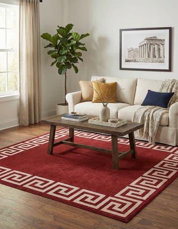 Terracotta Hera Square Rug