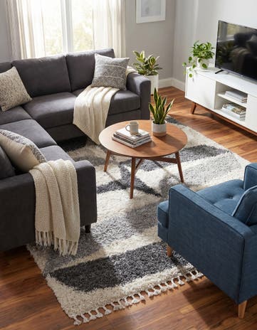Gray Athena Shag Square Rug