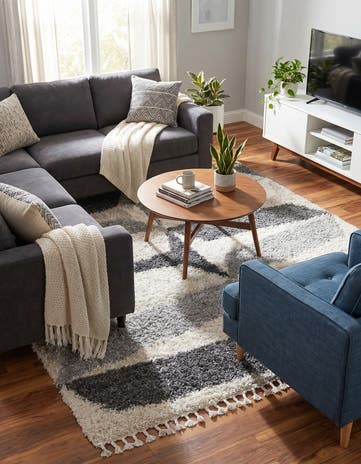 Gray Athena Shag Square Rug