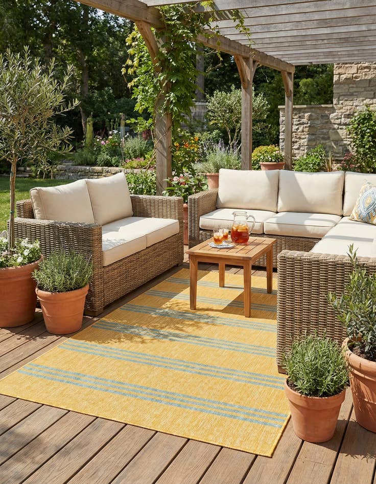 Detail image of 4' x 6' Easy-Clean Jill Zarin Anguilla Indoor / Outdoor Rug