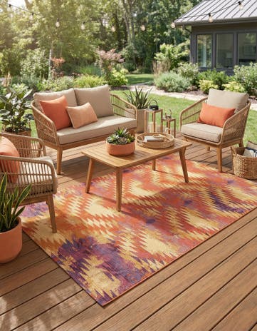 5' 3 x 8' Easy-Clean Modern Indoor / Outdoor Rug