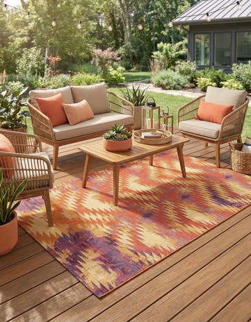 5' 3 x 8' Easy-Clean Modern Indoor / Outdoor Rug