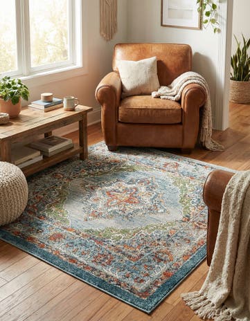 Blue Isabella Square Rug