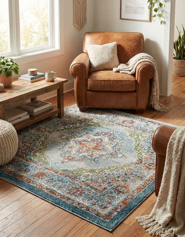 Blue Isabella Square Rug