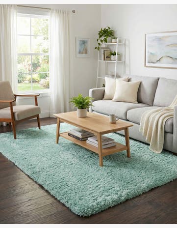 Cyan Infinity Shag Rug