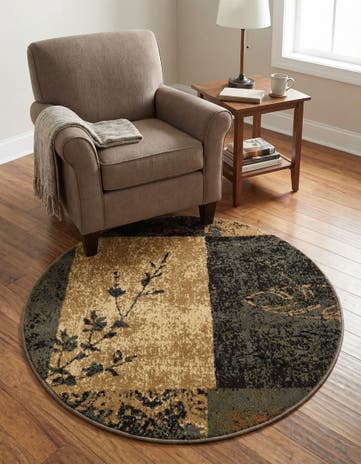 Beige Cafe Round Rug