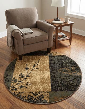 Beige Cafe Round Rug