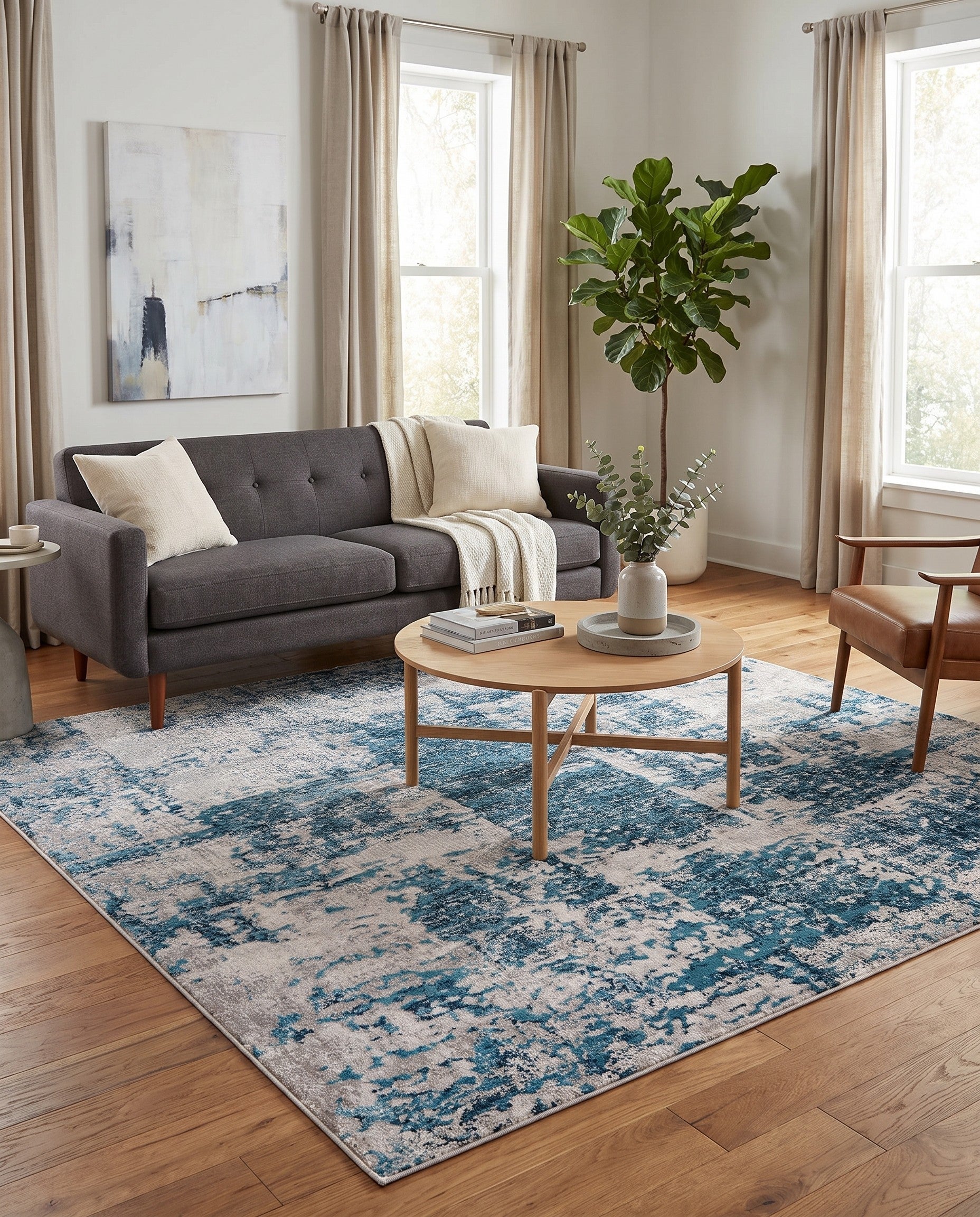 Blue Finsbury Square Rug
