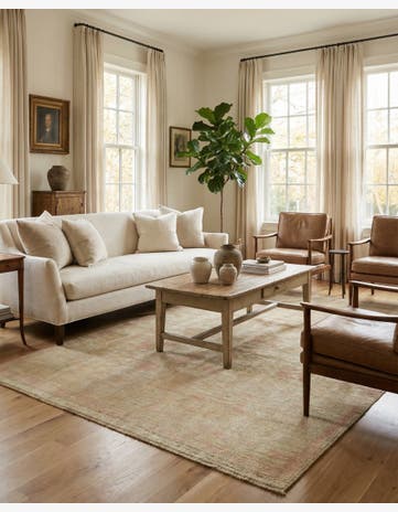 5' 1 x 6' 11 Hand Knotted Oushak Wool Rug