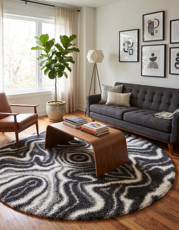 8' x 8' Athena Shag Round Rug