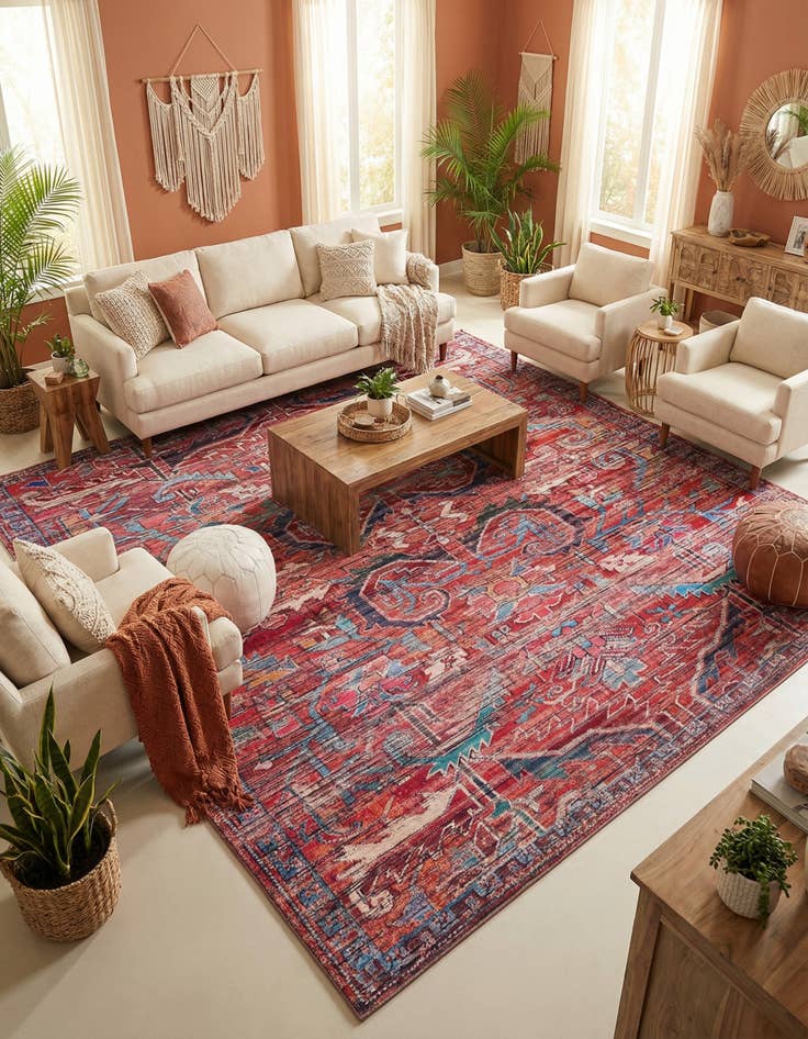 Detail image of 10' 6 x 10' 6 Washable Maahru Square Rug