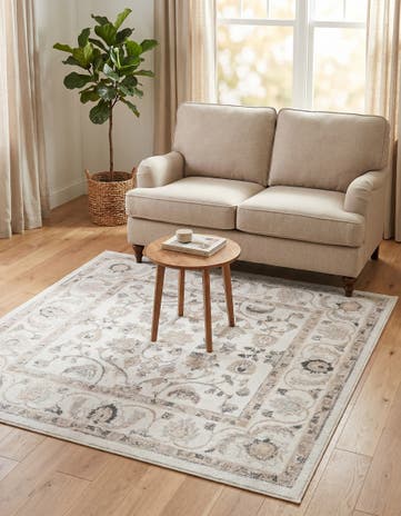 Ivory Aurelia Square Rug