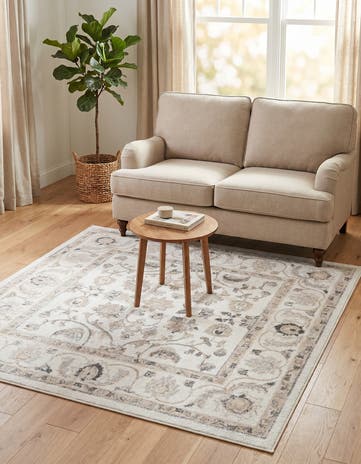 Ivory Aurelia Square Rug