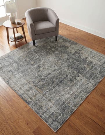 Fume Gray Santiago Square Rug