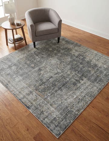 Fume Gray Santiago Square Rug