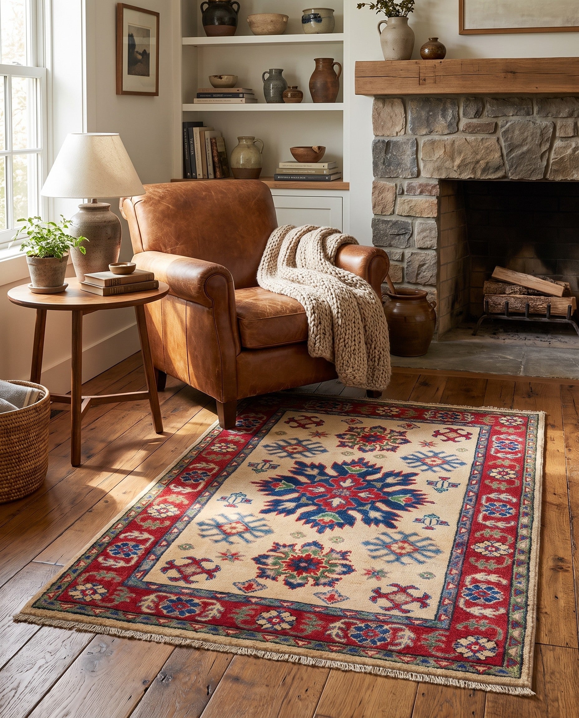 2' 9 x 4' Hand Knotted Kazak Rug