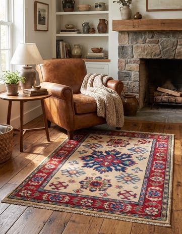 2' 9 x 4' Hand Knotted Kazak Rug