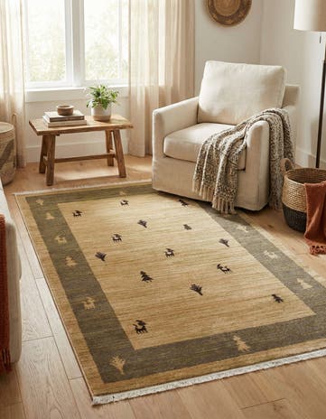 Tan Kashkuli Gabbeh Rug