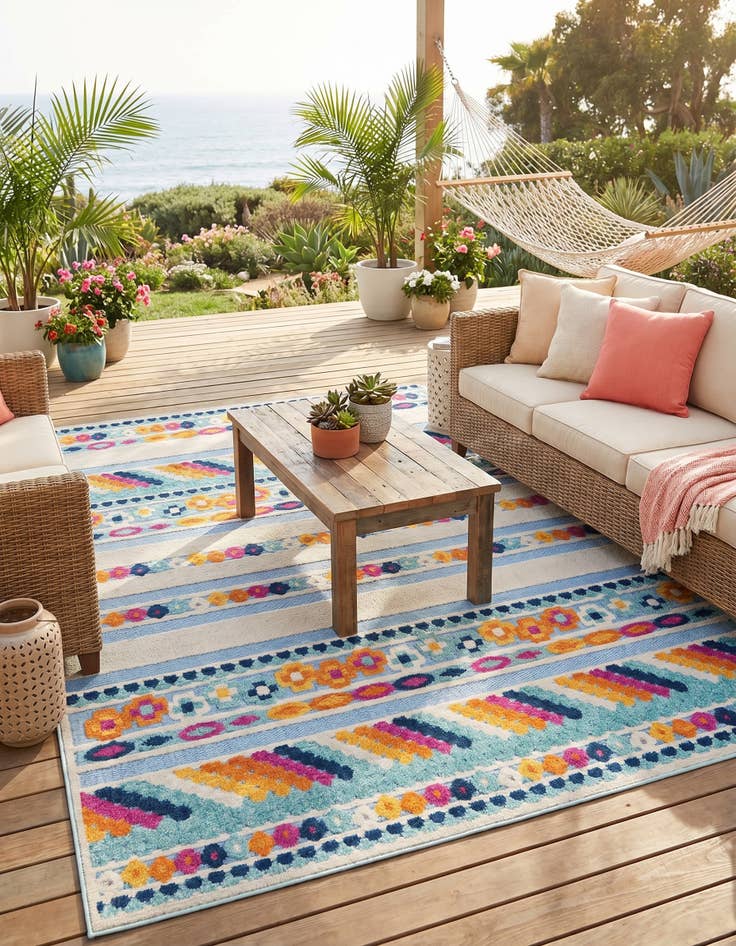 Detail image of 6' x 9' Easy-Clean Aruba Indoor / Outdoor Rug