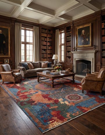 10' 6 x 13' 7 Hand Knotted Mamluk Ziegler Rug
