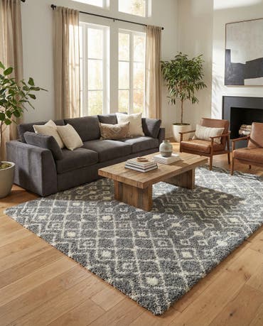  10' x 14' Moroccan Trellis Shag Rug