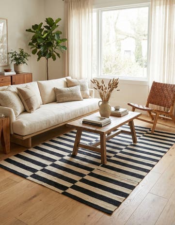 4' 2 x 5' 10 Hand Woven Kilim Modern Wool Rug