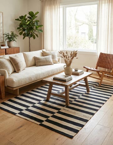 4' 2 x 5' 10 Hand Woven Kilim Modern Wool Rug