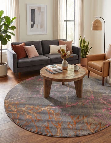Gray Delilah Round Rug