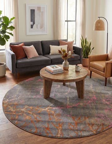 Gray Delilah Round Rug