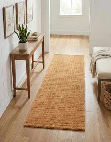 Goldenrod Glow Textura Designer Runner Rug