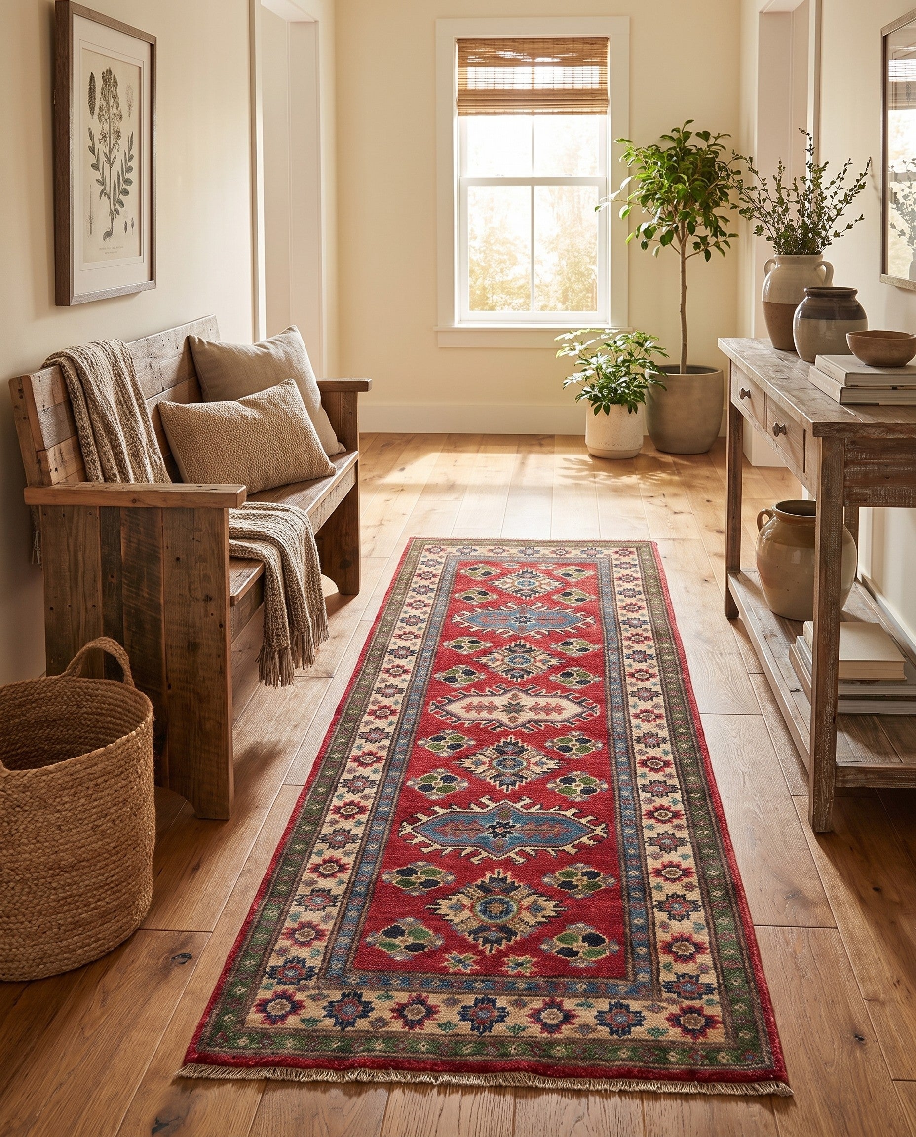 2' 2 x 5' 9 Hand Knotted Kazak Runner Rug